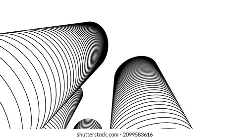 Abstract architecture concept drawing vector illustration on white background