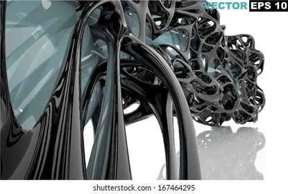 Abstract Architecture. Concept of organic architecture. Edit and insert your text.