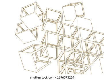 
Entwurf eines abstrakten Architekturkonzepts 3D-Illustration