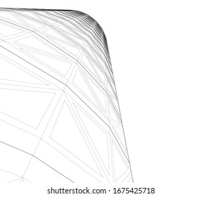 abstract architecture construction 3d vector illustration