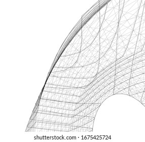 abstract architecture construction 3d vector illustration
