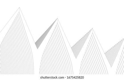 abstract architecture construction 3d vector illustration