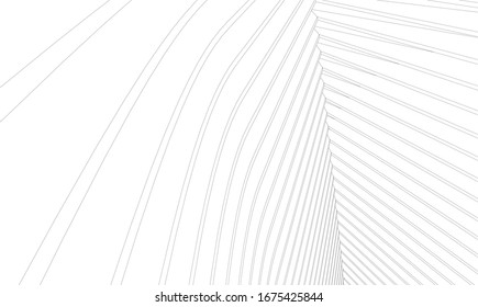 abstract architecture construction 3d vector illustration