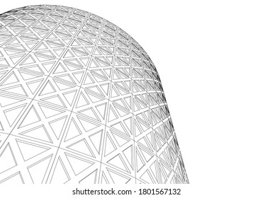 abstract architecture cylinder 3d illustration