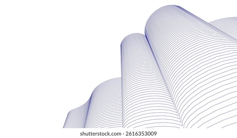 abstract architecture cylindrical shapes 3d
