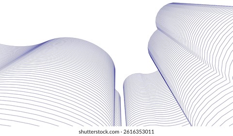 abstract architecture cylindrical shapes 3d