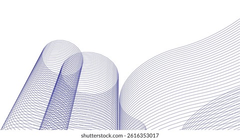 abstract architecture cylindrical shapes 3d