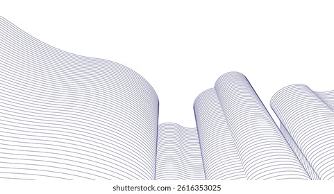 abstract architecture cylindrical shapes 3d