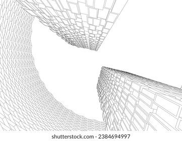 Abstract architecture design 3d background