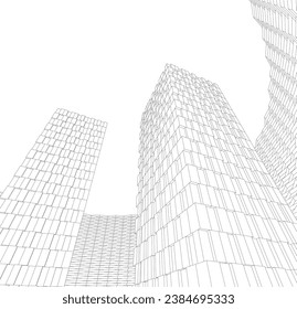 Abstract architecture design 3d background