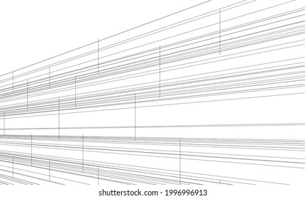 abstract architecture design 3d drawing 