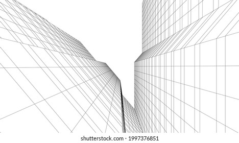 diseño de arquitectura abstracta dibujo 3d 