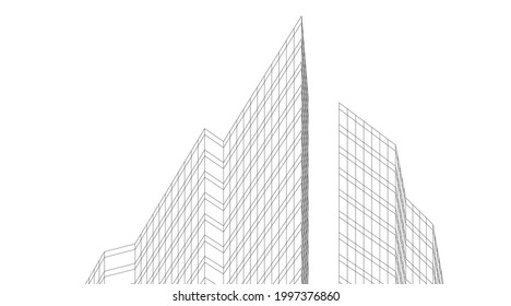 abstract architecture design 3d drawing 