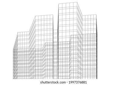 abstract architecture design 3d drawing 