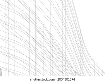 abstraktes Architekturdesign 3D-Zeichnung 