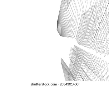 abstract architecture design 3d drawing 
