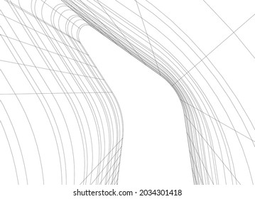 abstract architecture design 3d drawing 