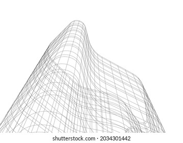 abstraktes Architekturdesign 3D-Zeichnung 