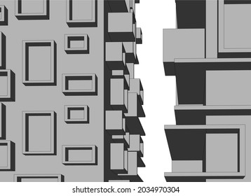 abstract architecture design 3d drawing 