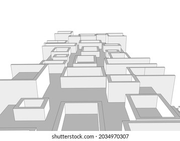 abstract architecture design 3d drawing 