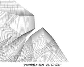 abstraktes Architekturdesign 3D-Zeichnung 