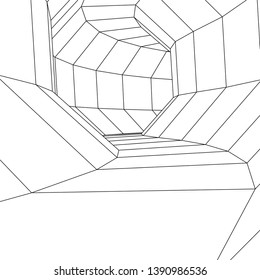 abstract architecture, design. 3d geometry.