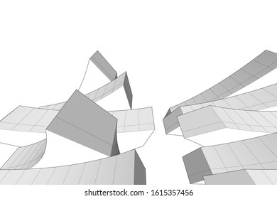 abstract architecture design 3d illustration