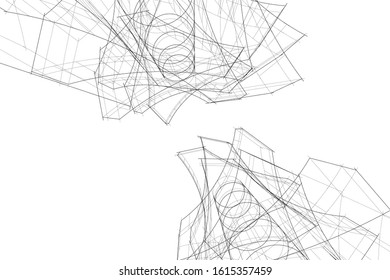 abstract architecture design 3d illustration