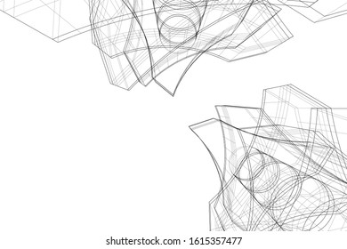 abstract architecture design 3d illustration
