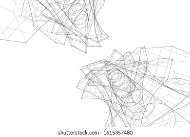 abstract architecture design 3d illustration