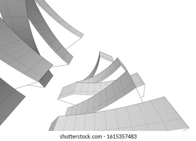 abstract architecture design 3d illustration