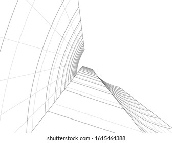 abstract architecture design 3d illustration