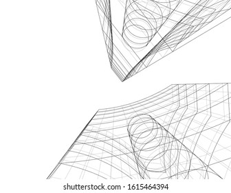 abstract architecture design 3d illustration