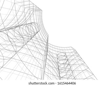 abstract architecture design 3d illustration