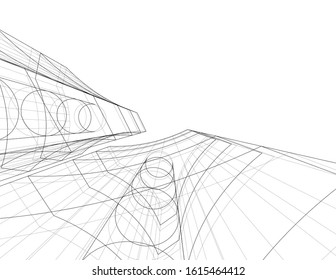 abstract architecture design 3d illustration