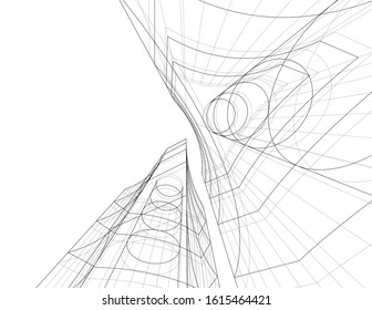 abstract architecture design 3d illustration