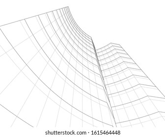 abstract architecture design 3d illustration