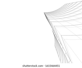 abstract architecture design 3d illustration