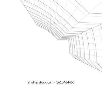 abstract architecture design 3d illustration