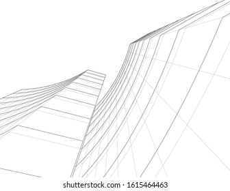 abstract architecture design 3d illustration