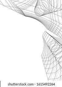 abstract architecture design 3d illustration