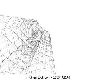 abstract architecture design 3d illustration