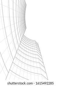 abstract architecture design 3d illustration