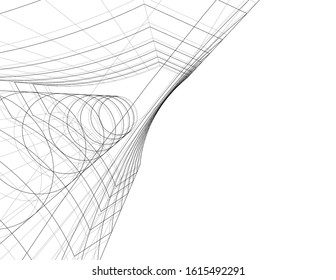 abstract architecture design 3d illustration