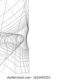 abstract architecture design 3d illustration