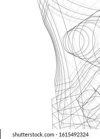 abstract architecture design 3d illustration