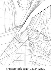 abstract architecture design 3d illustration