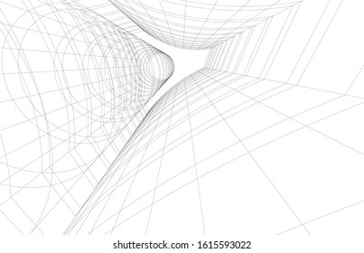 abstract architecture design 3d illustration