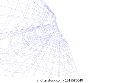 abstract architecture design 3d illustration