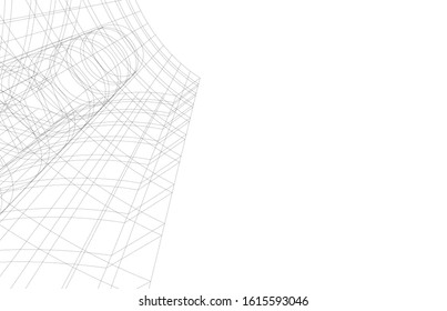 abstract architecture design 3d illustration